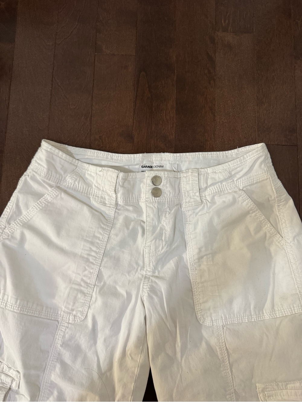 Low Rise White Cargo Pants - Picture 3 of 8